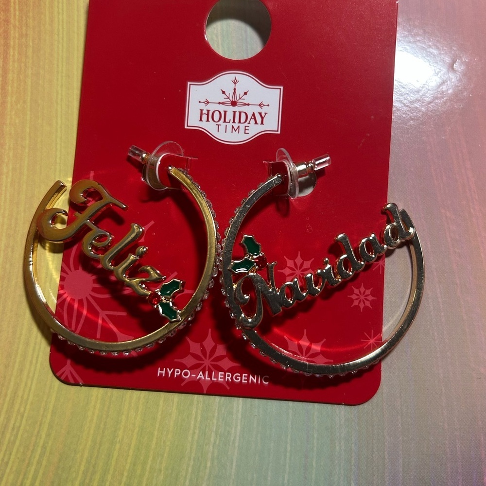 Feliz‎ Navidad earrings